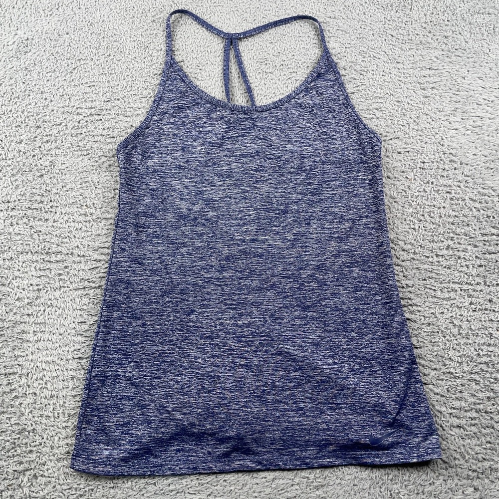 Nike Tank Top Womens Small Blue Heather Dri Fit Training Running Athletic
